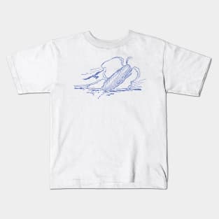 Whale and Albatross Art from the book, She Blows, and Sparm at That! Kids T-Shirt